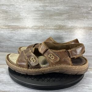 Born Men’s Custer Slingback Strappy Brown Leather Open Toe Sandals Size 10